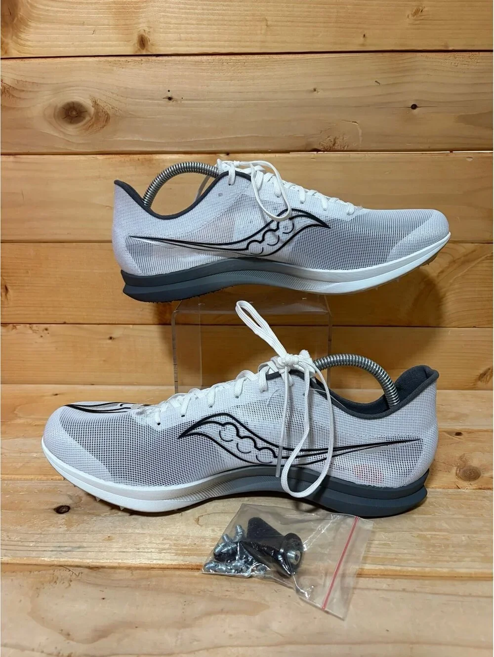 Saucony Endorphin Cheetah Running Track & Field Spikes Shoes White Mens 11